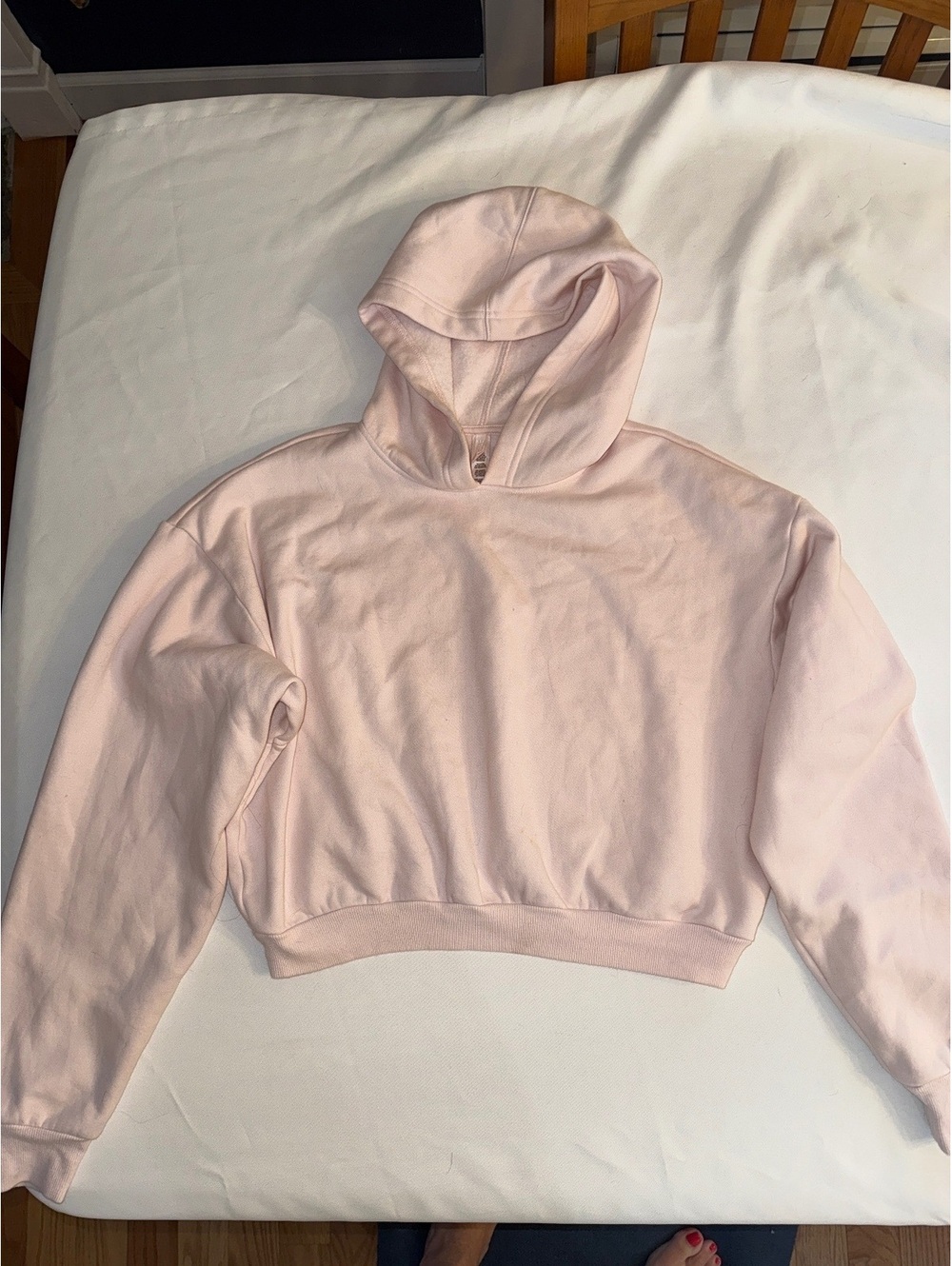 Skims Pink Cropped Hoodie Sweatshirt Size XL
